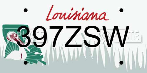 397ZSW Louisiana License Plate