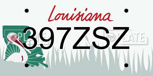 397ZSZ Louisiana License Plate