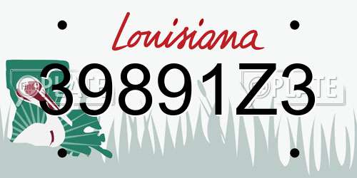 39891Z3 Louisiana License Plate