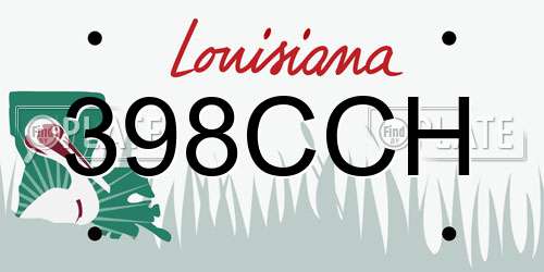 398CCH Louisiana License Plate