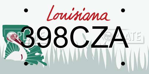 398CZA Louisiana License Plate