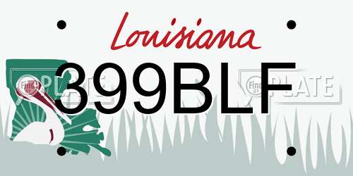 399BLF Louisiana License Plate
