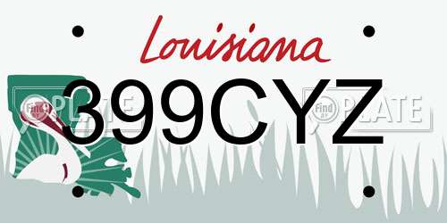 399CYZ Louisiana License Plate