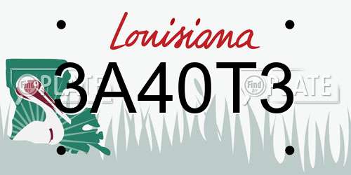 3A40T3 Louisiana License Plate