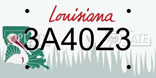 3A40Z3 Louisiana License Plate