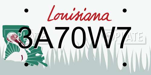 3A70W7 Louisiana License Plate