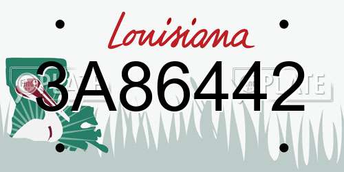 3A86442 Louisiana License Plate
