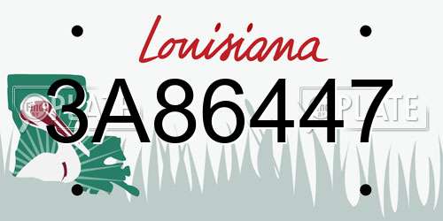 3A86447 Louisiana License Plate