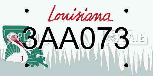 3AA073 Louisiana License Plate