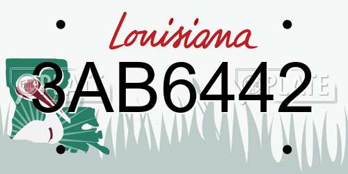 3AB6442 Louisiana License Plate
