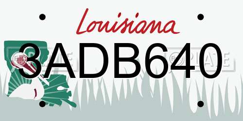 3ADB640 Louisiana License Plate
