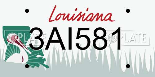 3AI581 Louisiana License Plate