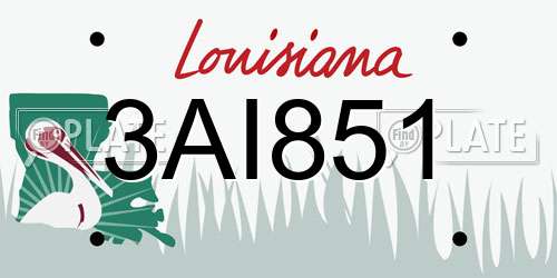 3AI851 Louisiana License Plate
