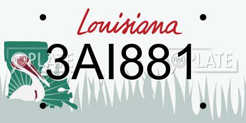 3AI881 Louisiana License Plate