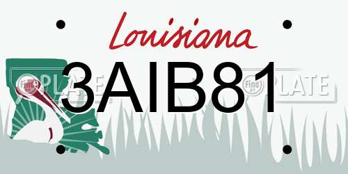 3AIB81 Louisiana License Plate