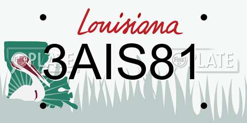 3AIS81 Louisiana License Plate