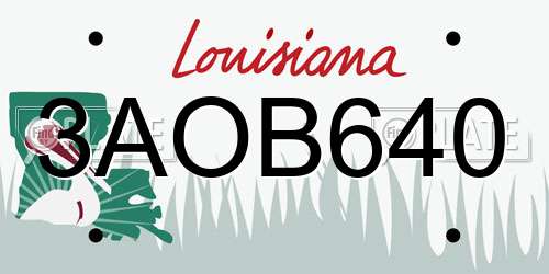 3AOB640 Louisiana License Plate