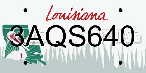 3AQS640 Louisiana License Plate