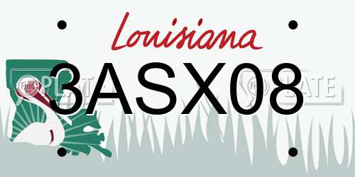 3ASX08 Louisiana License Plate