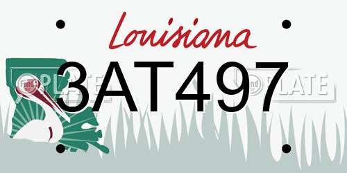 3AT497 Louisiana License Plate