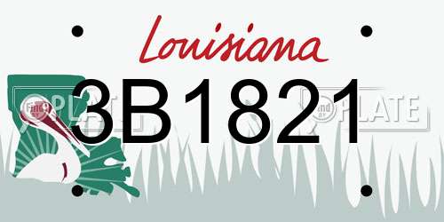 3B1821 Louisiana License Plate