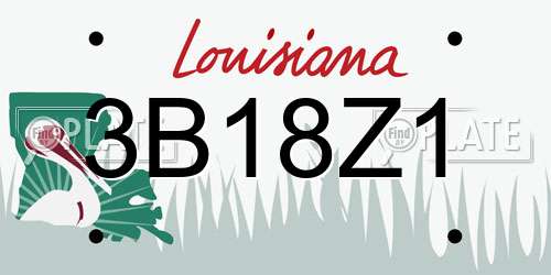 3B18Z1 Louisiana License Plate