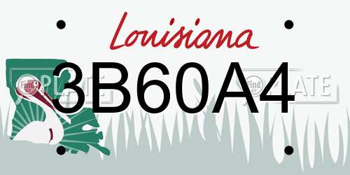 3B60A4 Louisiana License Plate