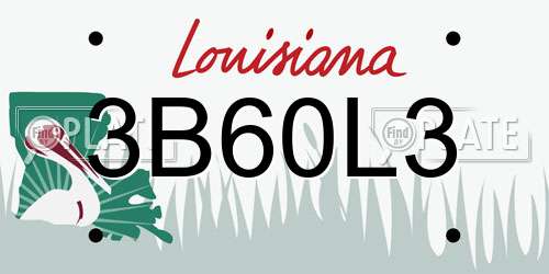 3B60L3 Louisiana License Plate