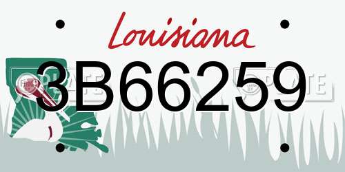 3B66259 Louisiana License Plate