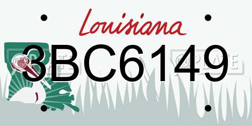 3BC6149 Louisiana License Plate