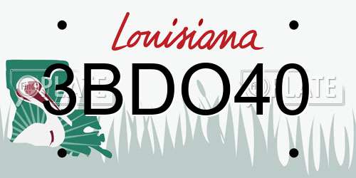 3BDO40 Louisiana License Plate