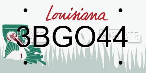 3BGO44 Louisiana License Plate