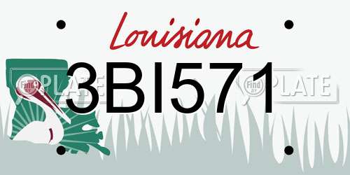 3BI571 Louisiana License Plate