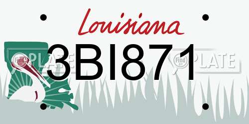 3BI871 Louisiana License Plate