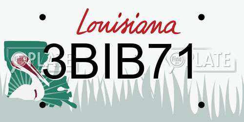 3BIB71 Louisiana License Plate