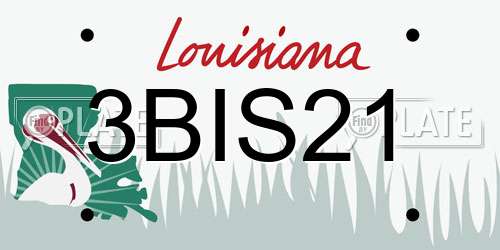 3BIS21 Louisiana License Plate