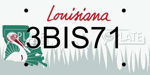 3BIS71 Louisiana License Plate