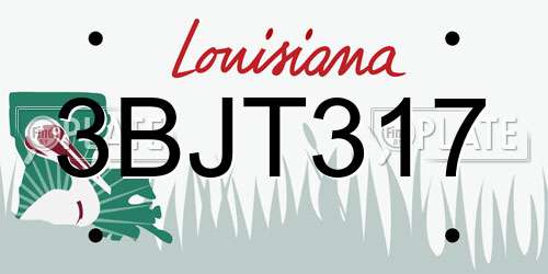 3BJT317 Louisiana License Plate