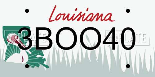 3BOO40 Louisiana License Plate