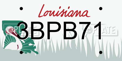 3BPB71 Louisiana License Plate