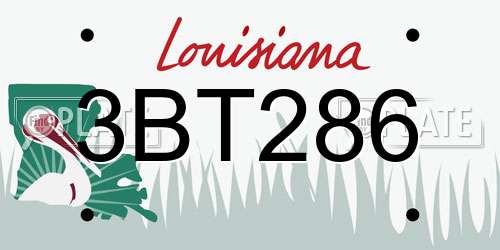 3BT286 Louisiana License Plate