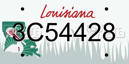 3C54428 Louisiana License Plate