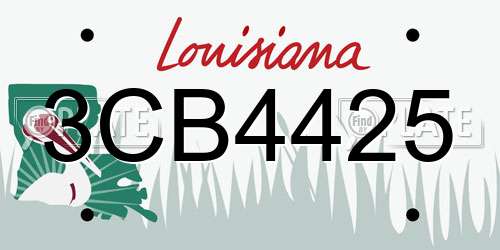3CB4425 Louisiana License Plate
