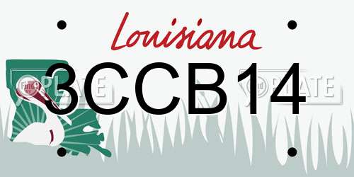 3CCB14 Louisiana License Plate