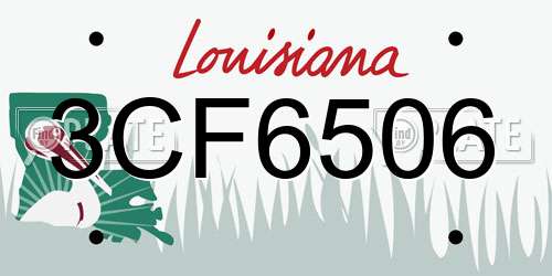 3CF6506 Louisiana License Plate