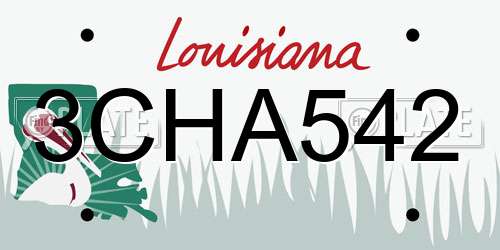 3CHA542 Louisiana License Plate