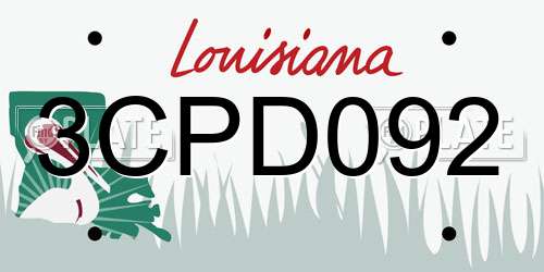 3CPD092 Louisiana License Plate