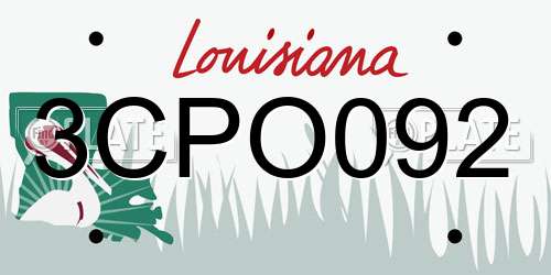 3CPO092 Louisiana License Plate