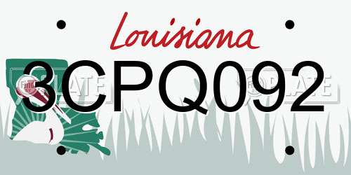 3CPQ092 Louisiana License Plate