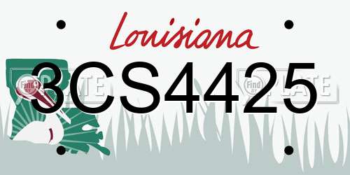 3CS4425 Louisiana License Plate
